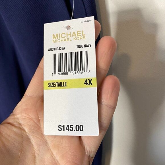 NEW MICHAEL Michael Kors Blue Pull On Elastic Waistband Pants - Picture 6 of 6